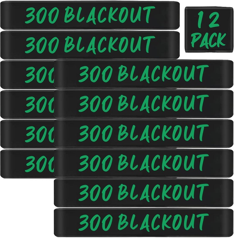Magsaddle 12 Pack .300 Blackout Magazine Marking Bands .300 BLK .300BO Caliber Identification Holster Accessories - Image 1